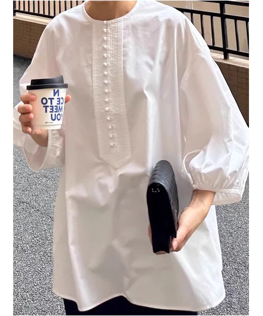 ラウンドネックドールシャツ【t-10864】