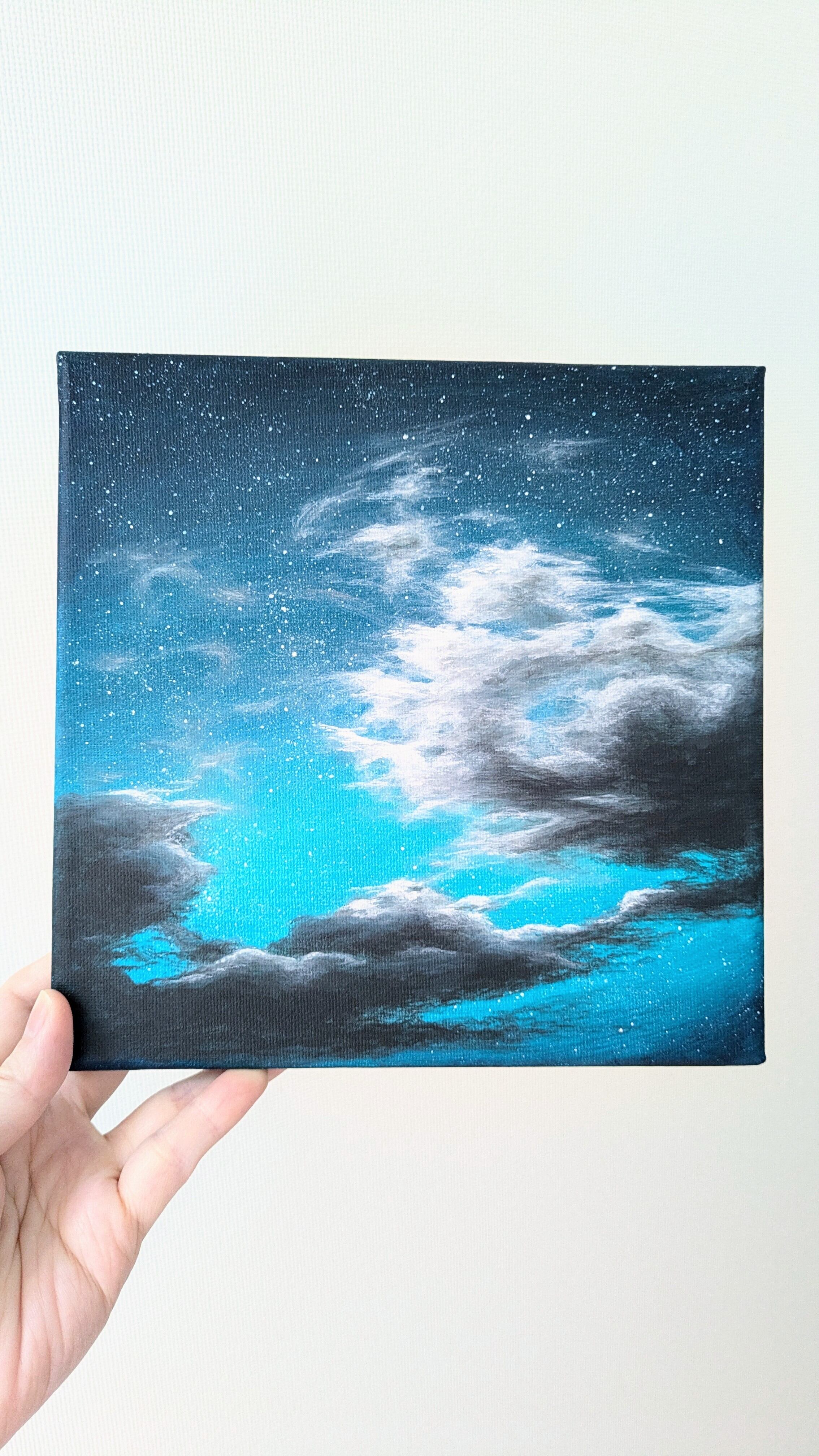 絵画 日本の田園風景と青空 風景画 インテリアアート額付き 水彩画