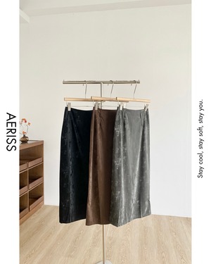 ストレートフェイクレザースカート 3color A0737