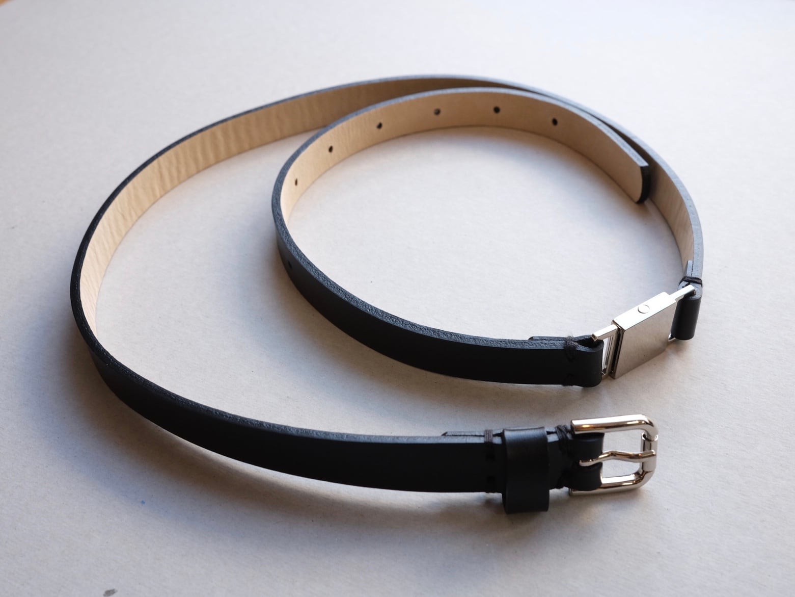 TENNE HANDCRAFTED MODERN “ double Buckles belt “ Black | Lapel