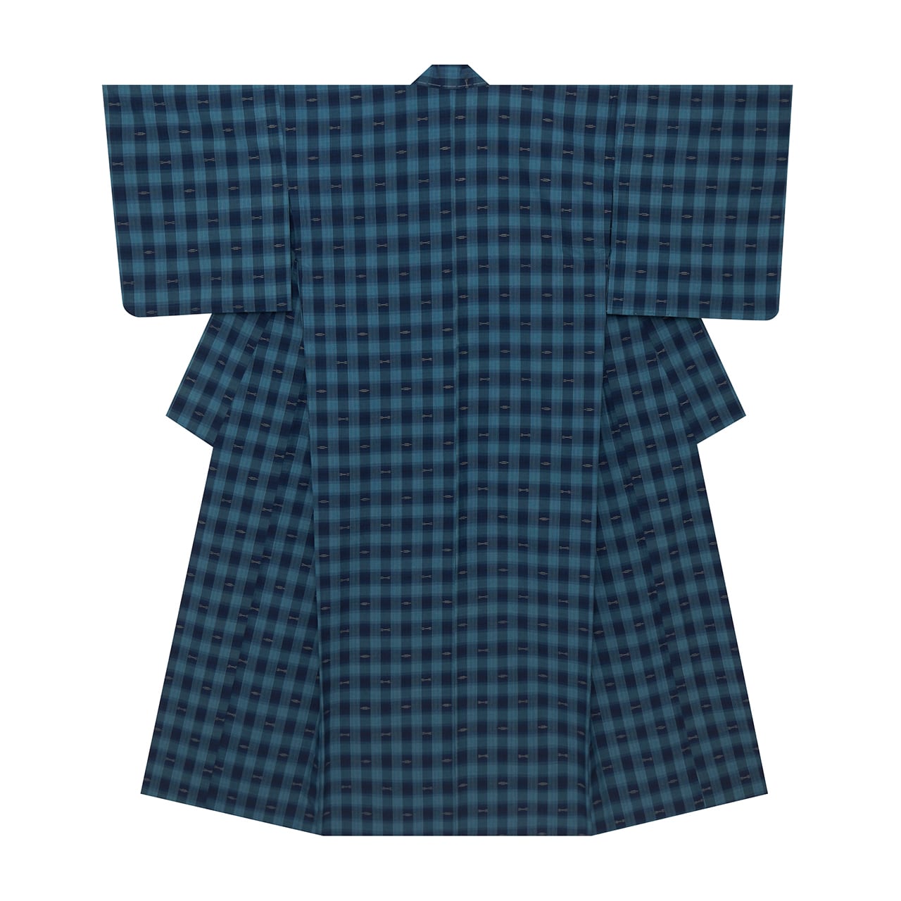 藍染琉球絣　単衣 単衣 美品 裄65.9cm 通好み お洒落な 琉球絣（正絹）未使用＜Ts378＞