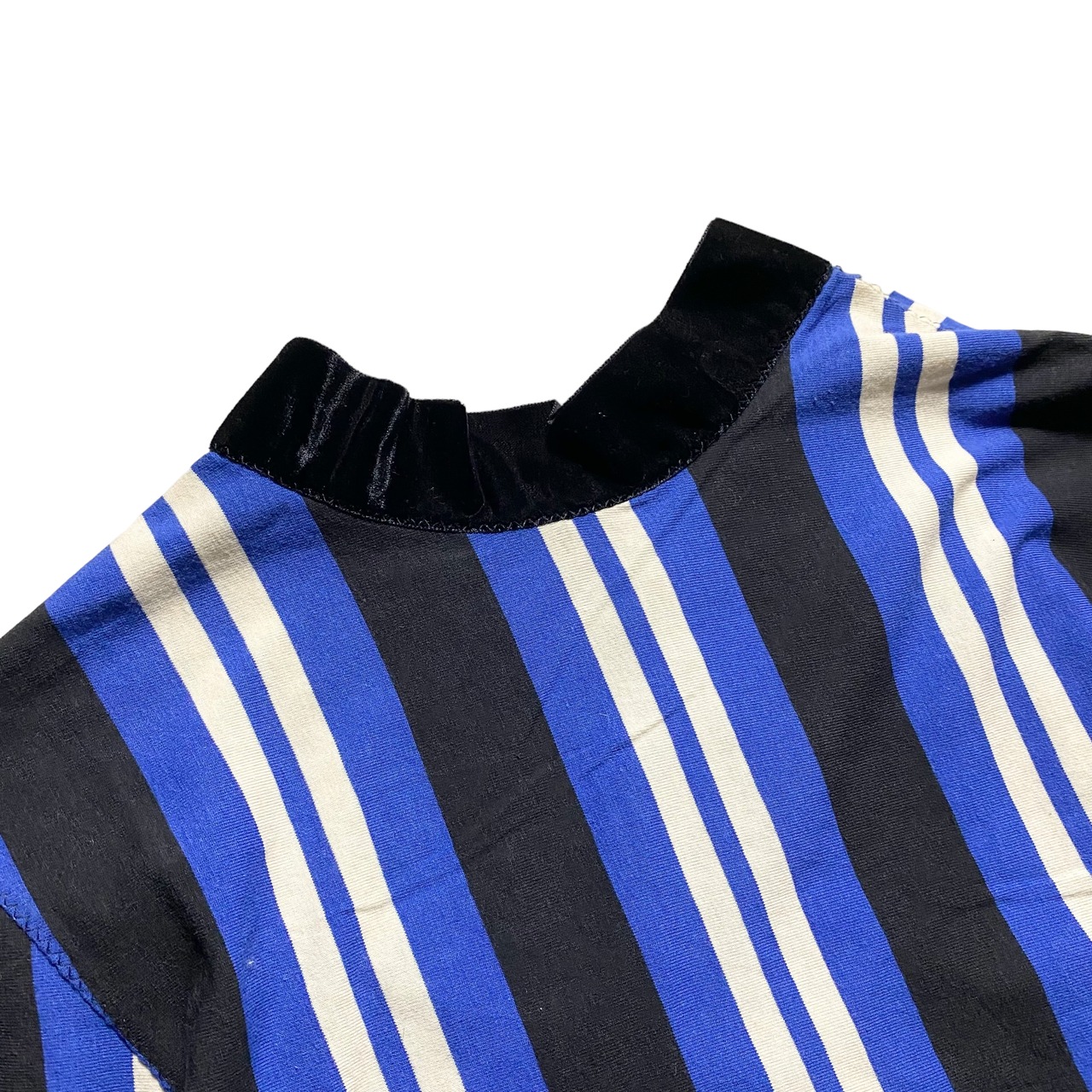 JEAN PAUL GAULTIER MAILLE velour switching stripe pullover