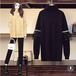 【大きいサイズM-4XL】ファッションセーター♪ベージュ/ブラック2色展開◆scimmf-163097