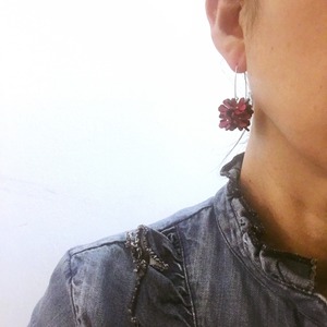 【アウトレット】３Dレザーフラワー スターフラワー (ピン付タイプ)6個入(ブルー)