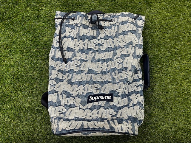 Supreme FAT TIP JACQUARD DENIM BACKPACK BLUE 41142