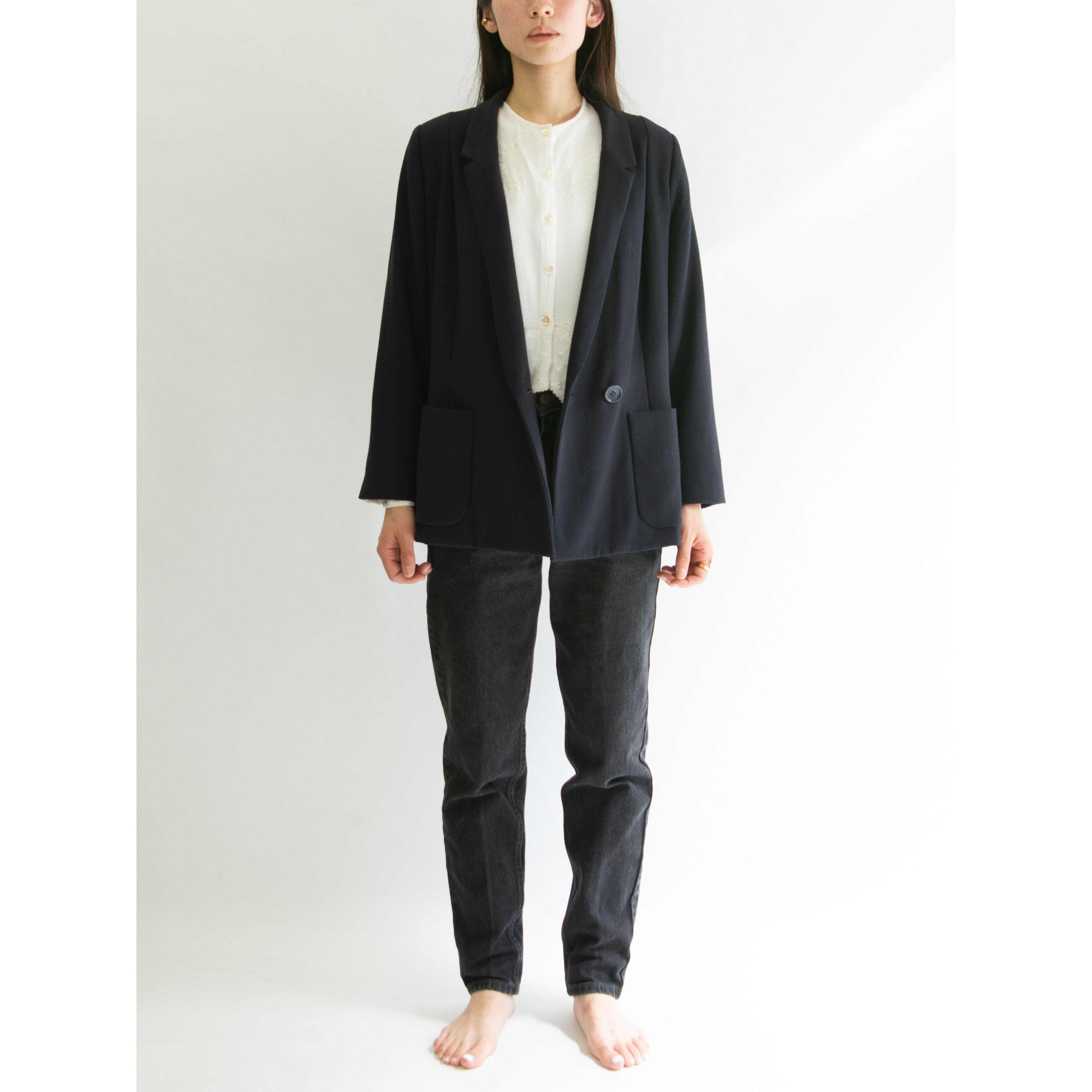 【YVES SAINT LAURENT rive gauche】Made in France 100% wool jacket（イヴサンローラン リブ ゴーシュ フランス製 ウールジャケット）1d