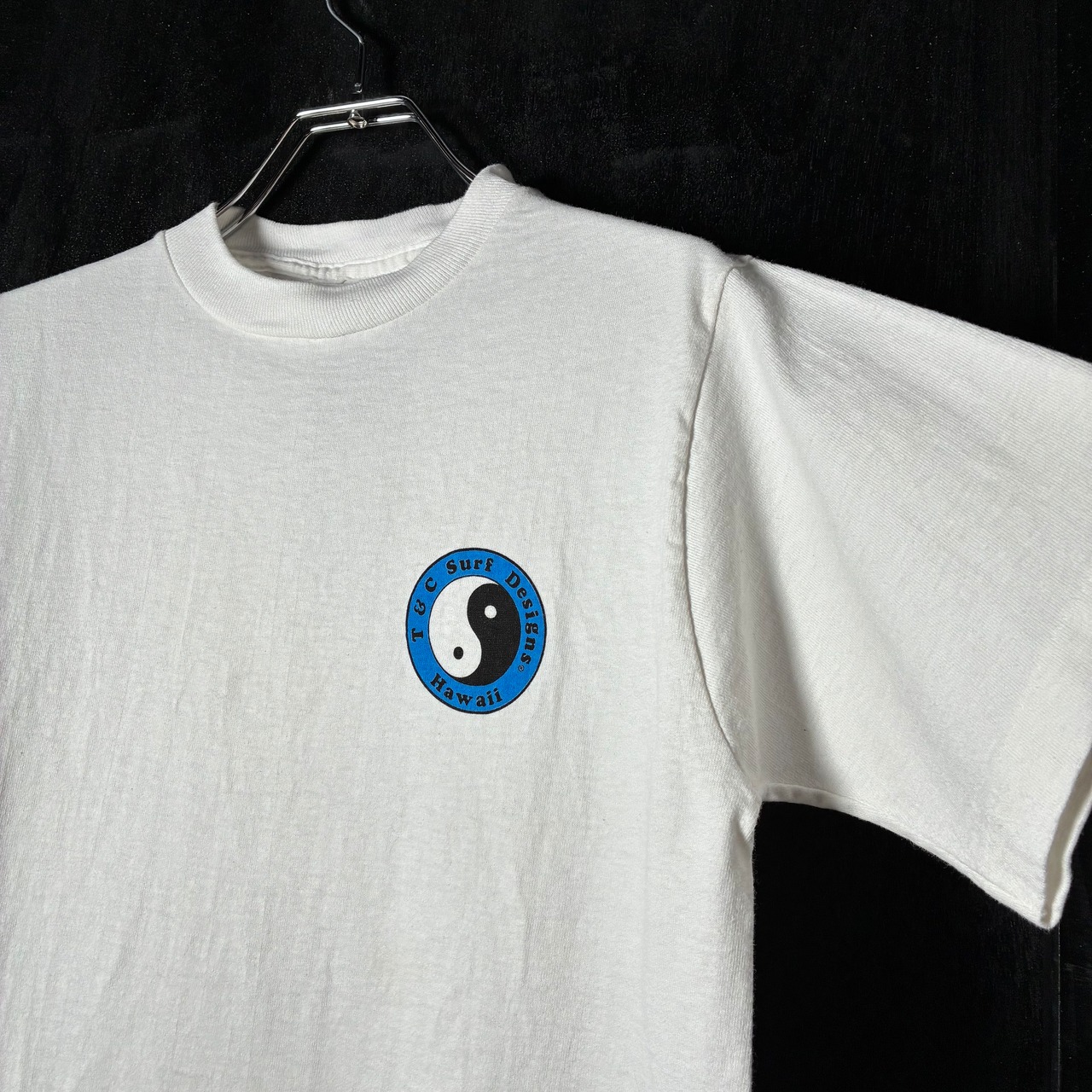 90s USA製　anvil T&C SURF DESIGNS Tシャツ　白　横ノリ　ヴィンテージ
