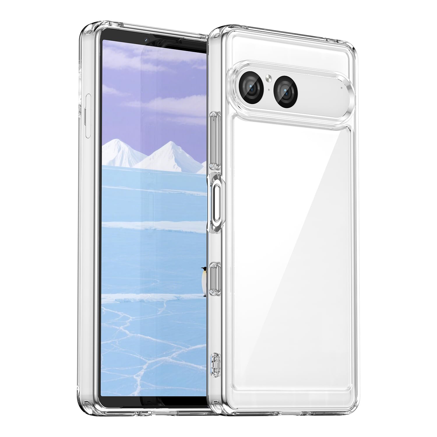 DUTZNZ 対応 Xperia 10 VII 用の ケース クリア 耐衝撃 薄型 米軍MIL規格取得 指紋防止 TPUバンパー+背面PC 透明