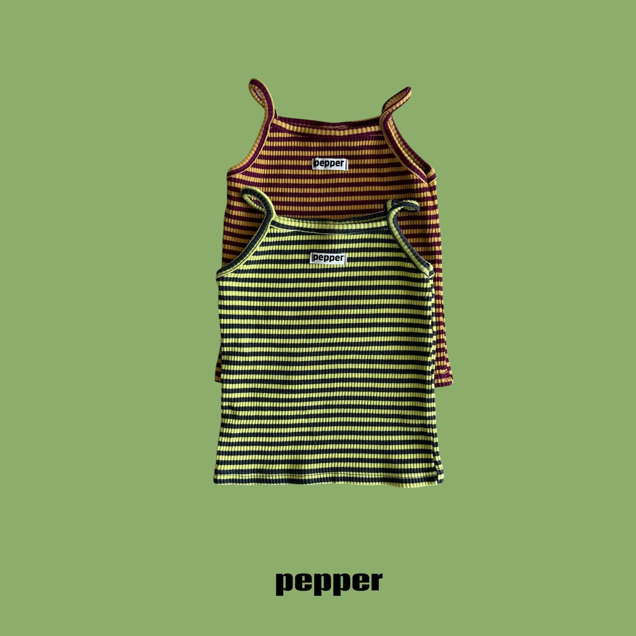 【取寄/韓国直送】PEPPER 26/SM メロンボーダーキャミソール|夏服|韓国子供服