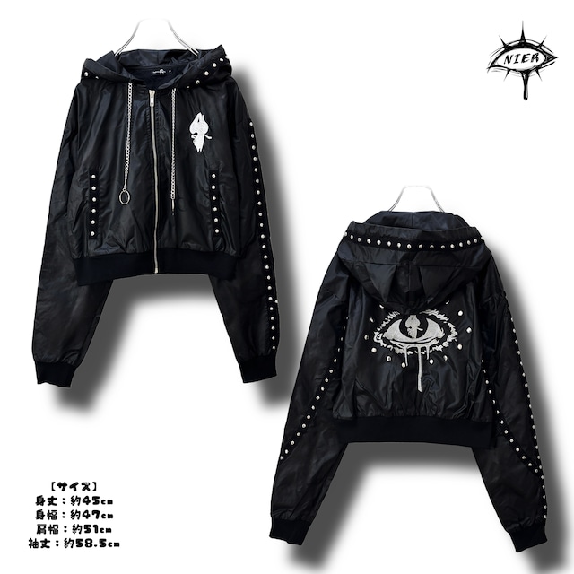 《先着39点限定55%OFFセール》高品質CAT EAR STUDS GOTHIC ZIP OUTER【刺繍DESIGN】