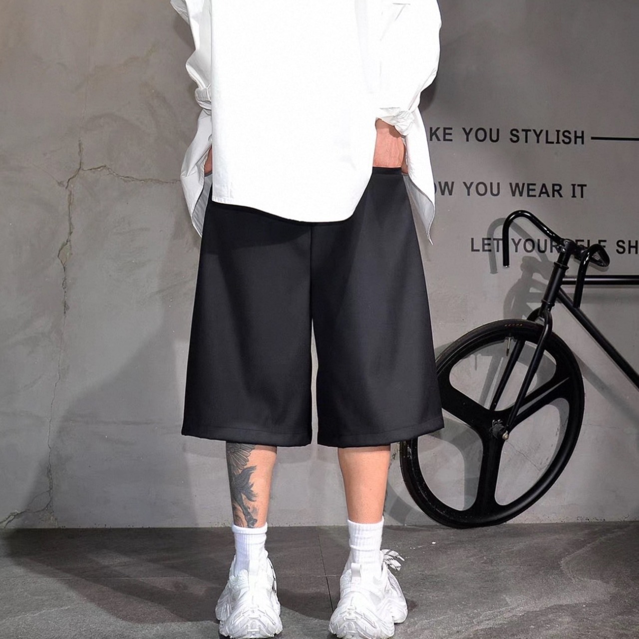 Pleated drawstring wide shorts 1441 - 6