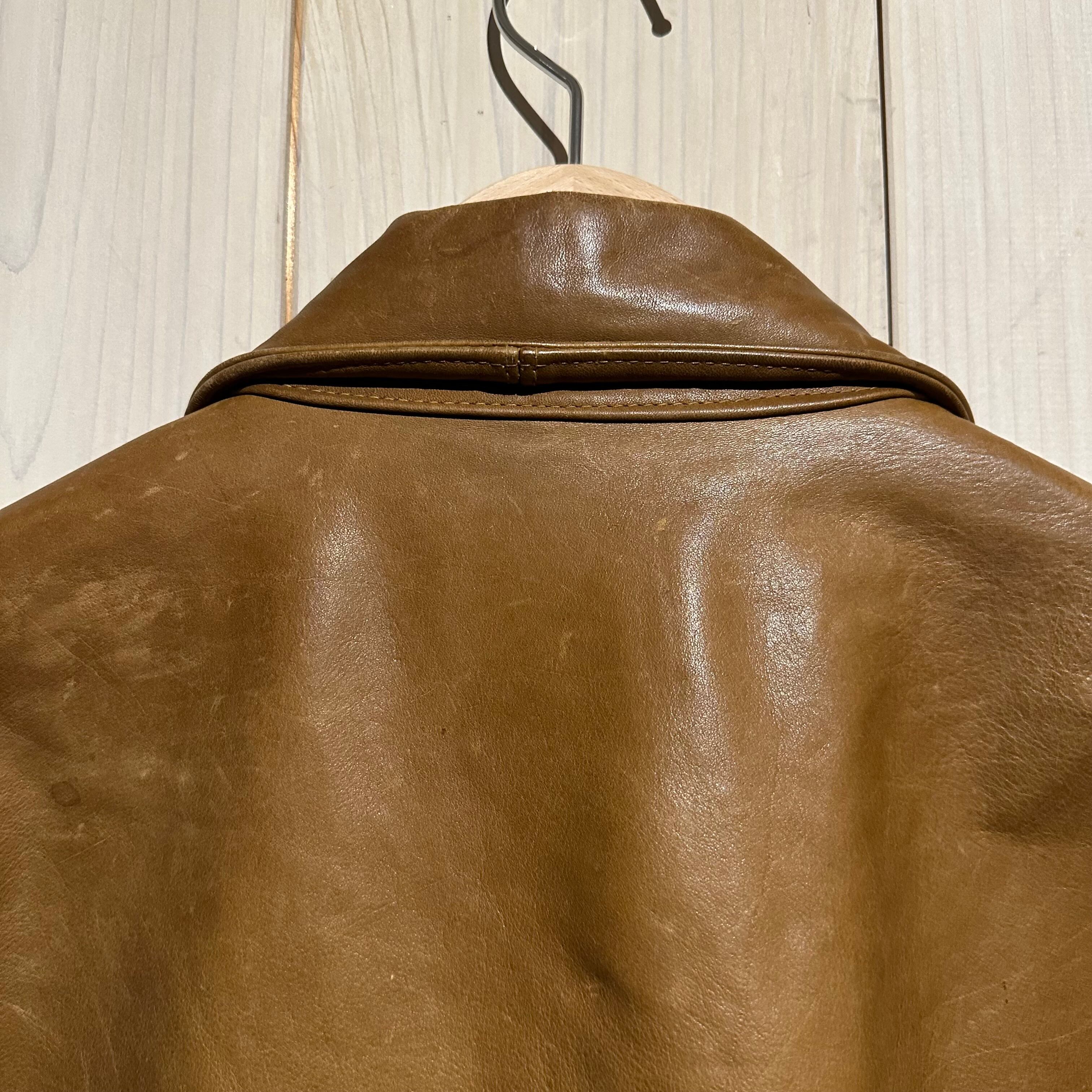 a.k.a.C.a.k.a】Brown Leather Vintage A-2 Type Flight Jacket | Caka