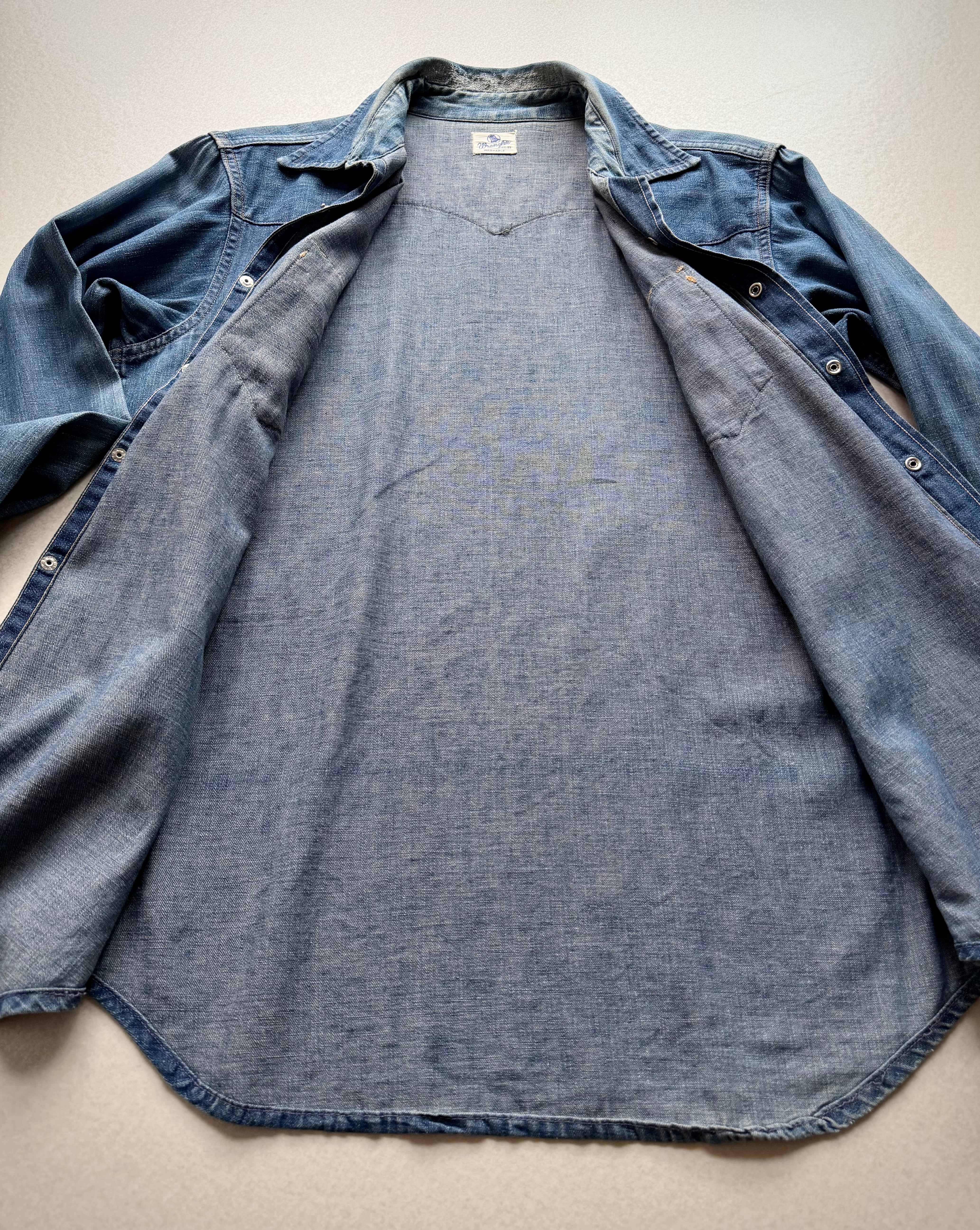 60s USA製 “ WRANGLER ” 27MW BELL-TAG DENIM WESTERN SHIRT VINTAGE