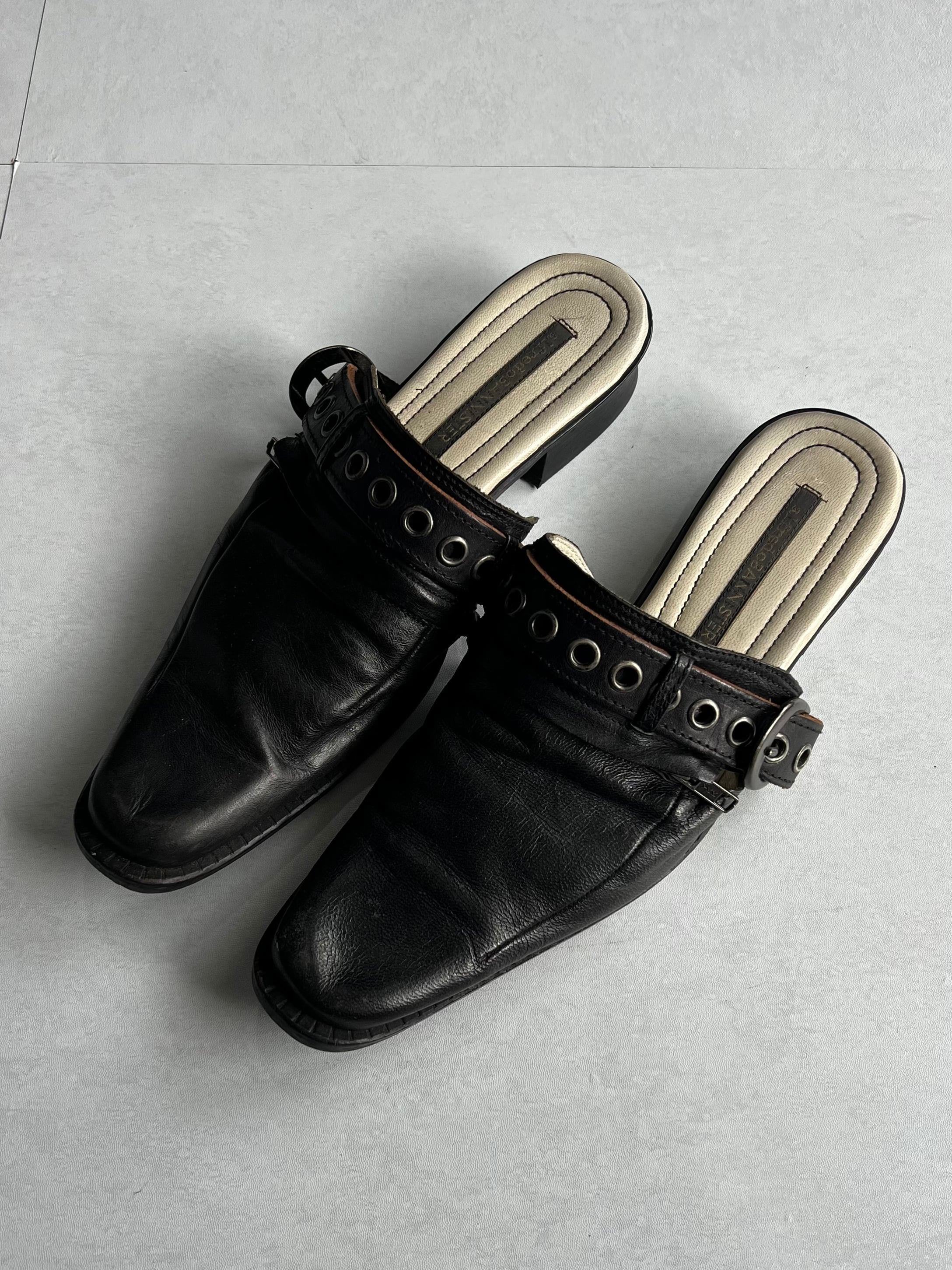 "alfredoBANNISTER" Zip Leather Mule
