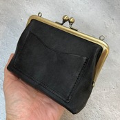 【I様オーダー品】がま口お財布ポシェット《ブラック》