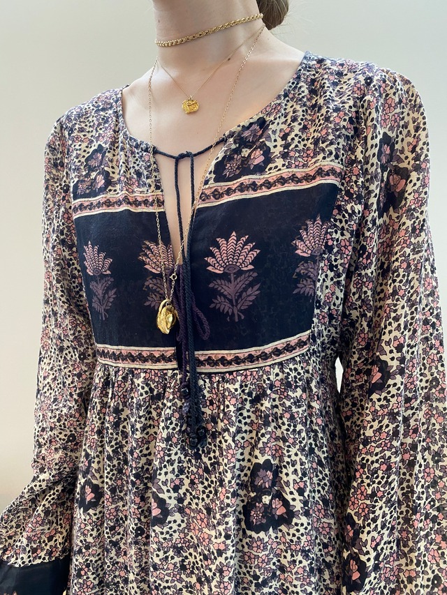 Indian Cotton Dress (BLACK)