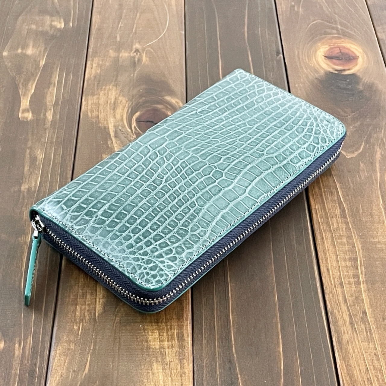 クロコダイル 無双 長財布 ブルージーン