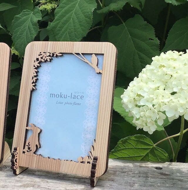 もくレース うさぎフォトフレーム L判 | うさぎセレクトショップ森音