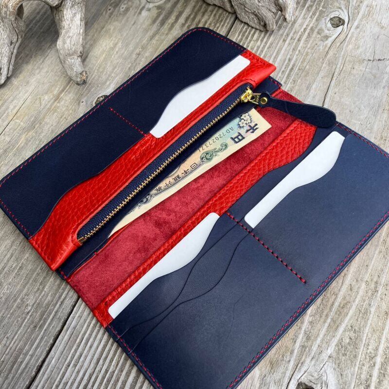 広島ジビエレザー×カープ】長財布｜東広島産鹿革使用｜柔らかく使い