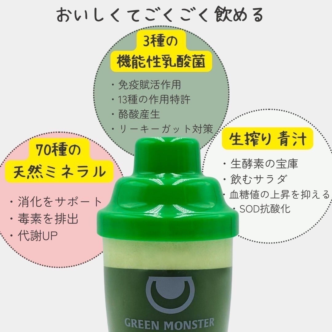 グリモン 乳酸菌 生野菜 青汁 グリーンモンスター 30包 腸活 大麦若葉