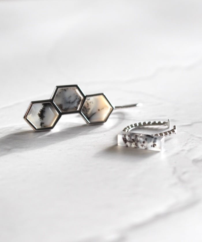 Earring> Bee Yourself：デンドリティック オパール | onde