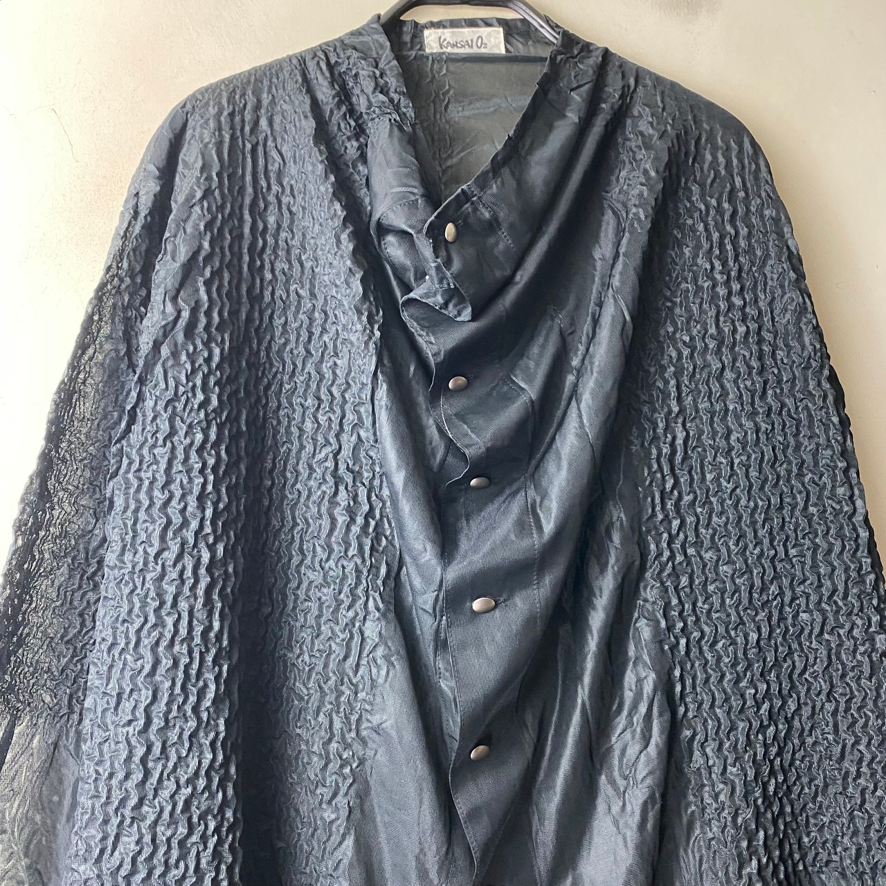 vintage KANSAI O2 see-through pleats shirt
