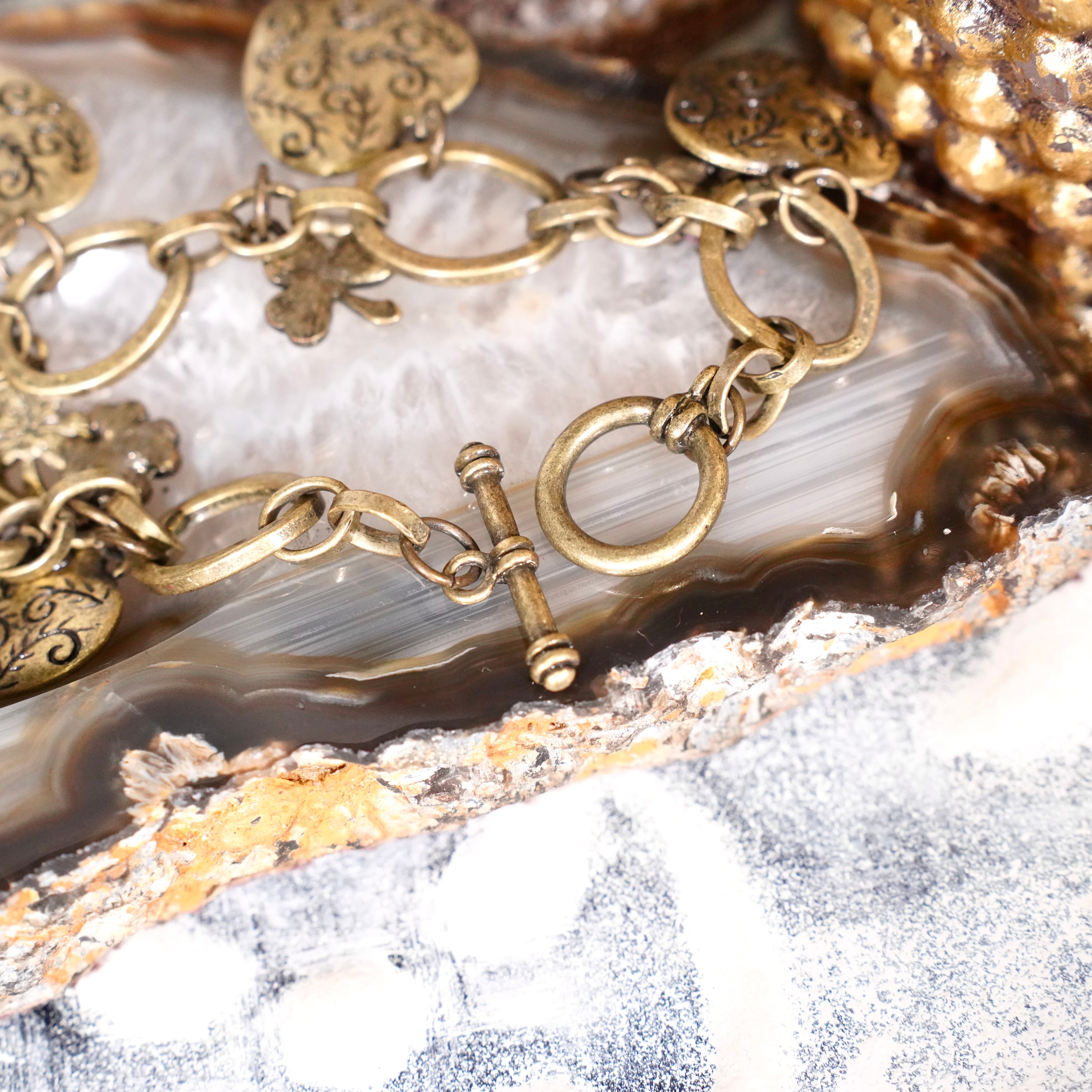 USA VINTAGE HEART&CLOVER DESIGN CHAIN BRACELET/アメリカ古着ハート