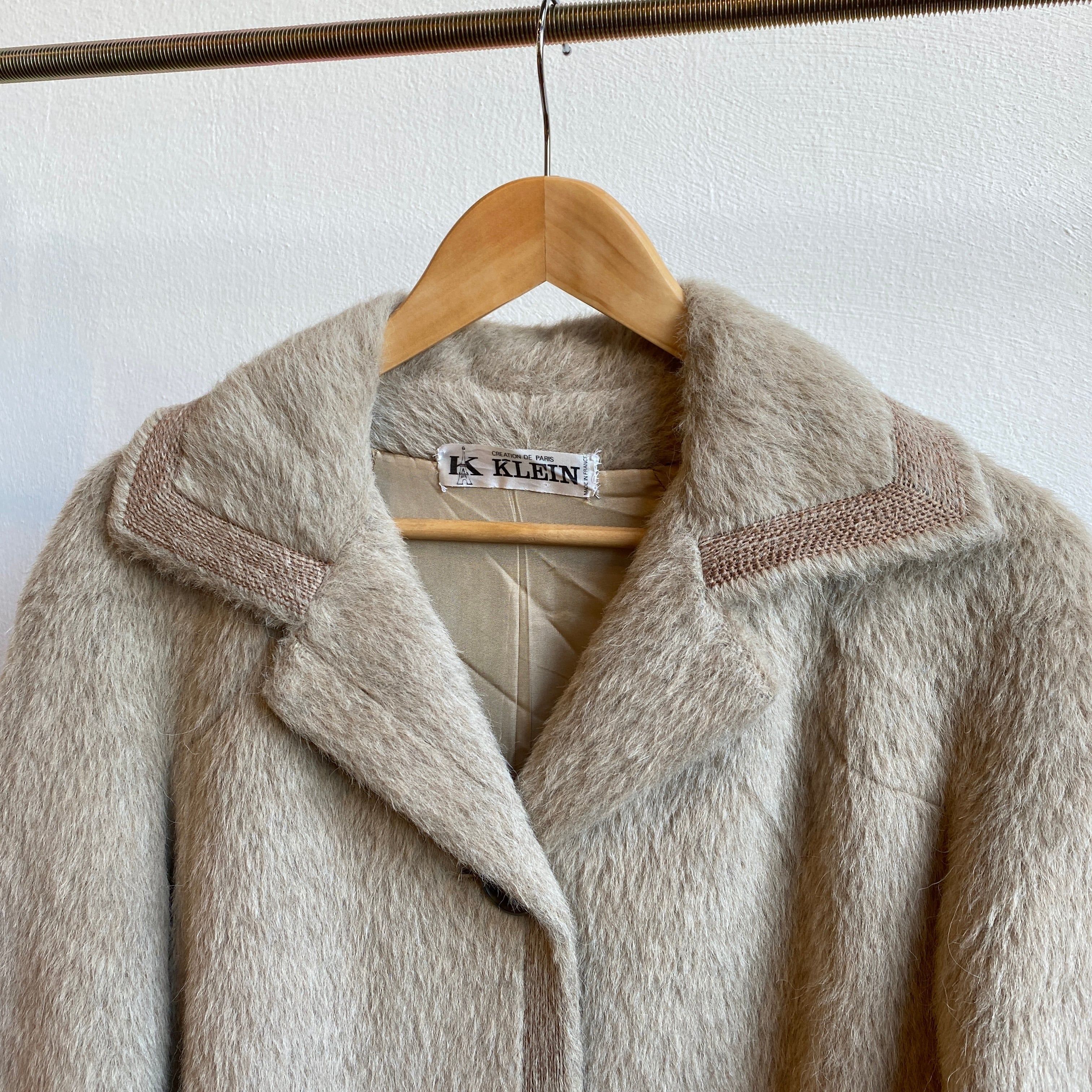 ビンテージ 80s メキシコ wool ロング コート エコファー