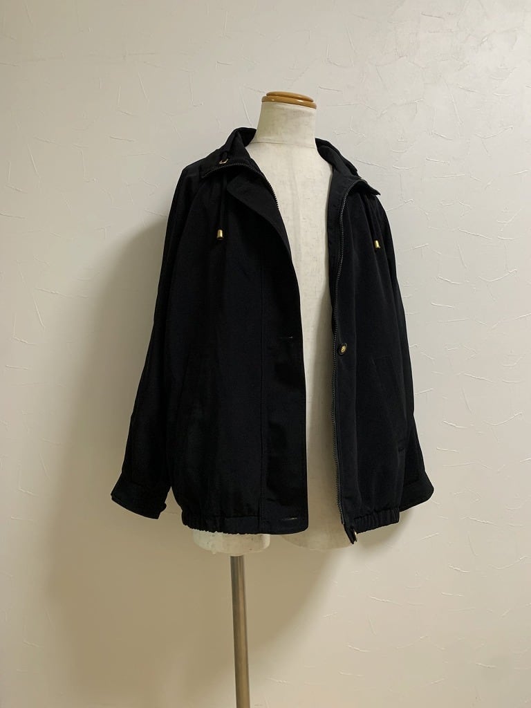 1990's Solid Color Stand Collar Zip-Up Jacket