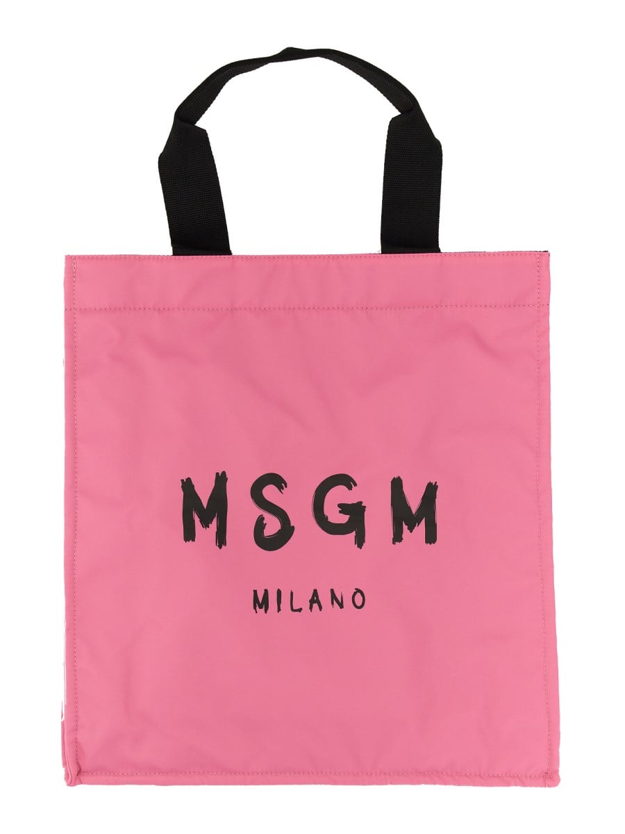 MSGM NYLON TOTE BAG WITH LOGO PRINT 3440MZ46_63815 11405 | BASE百貨店