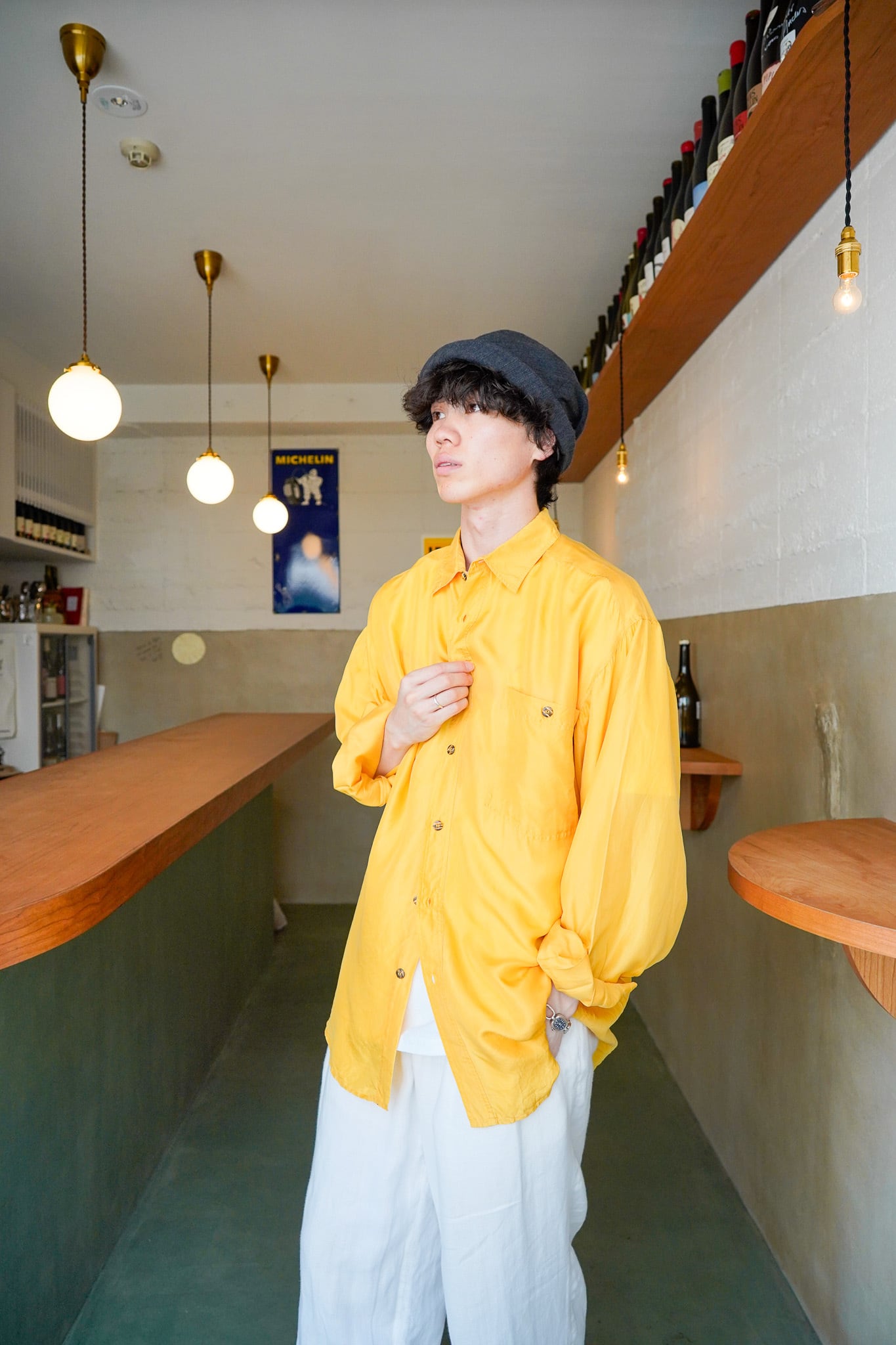 【1980-90s】"Europe Vintage" Long Sleeve Silk Leisure JKT / 6-74