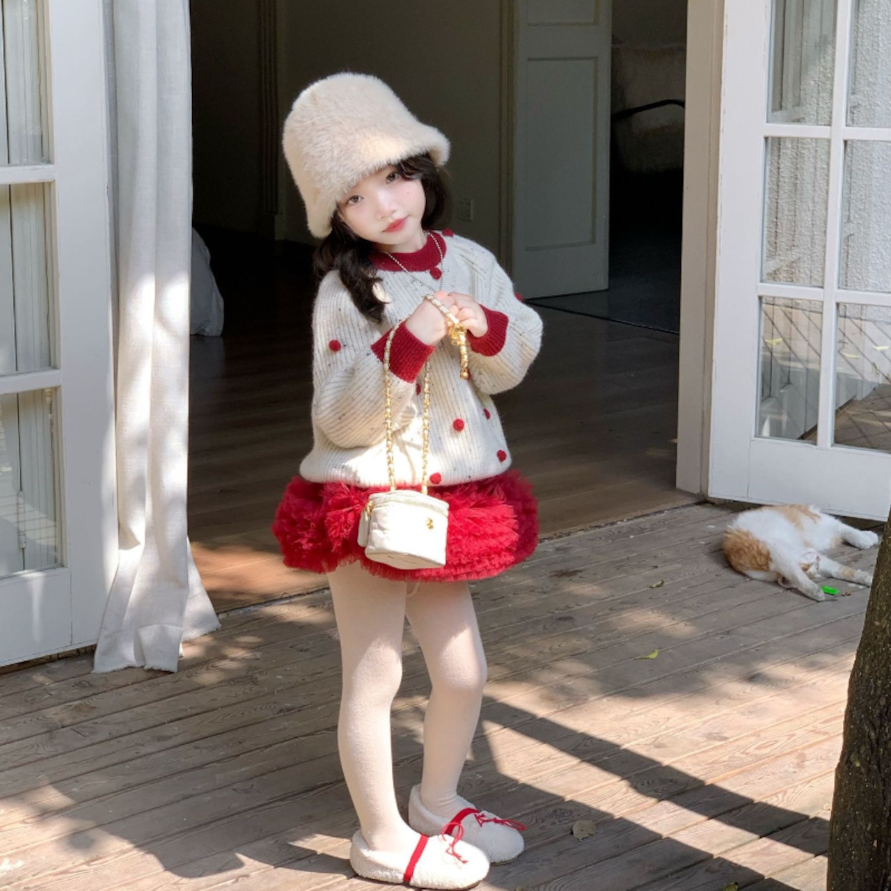 冬ボールつきセーター