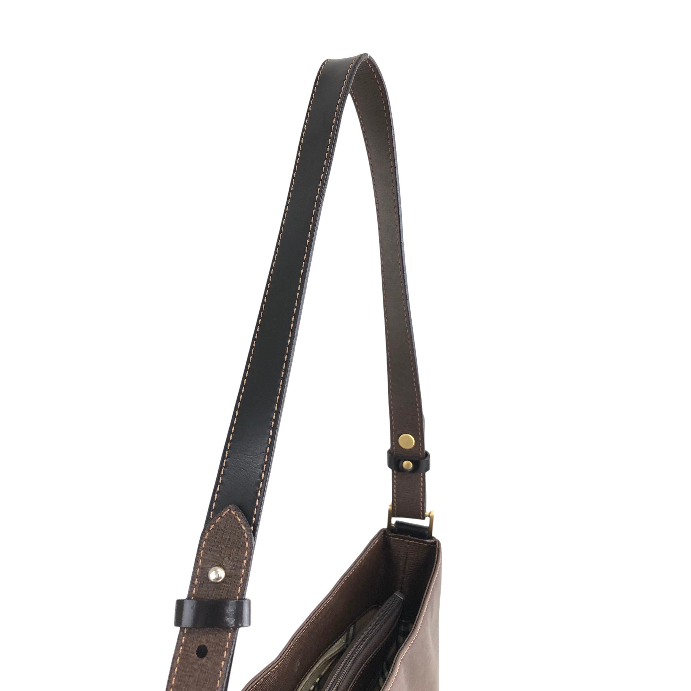 BURBERRY バーバリー ショルダーバッグ ブラウン ロゴ レザー vintage