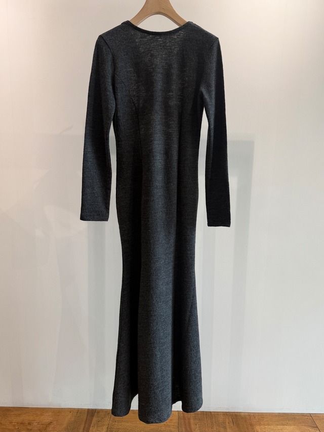 ERiKOKATORi/EK13-2-3  wool backless dress Dark grey