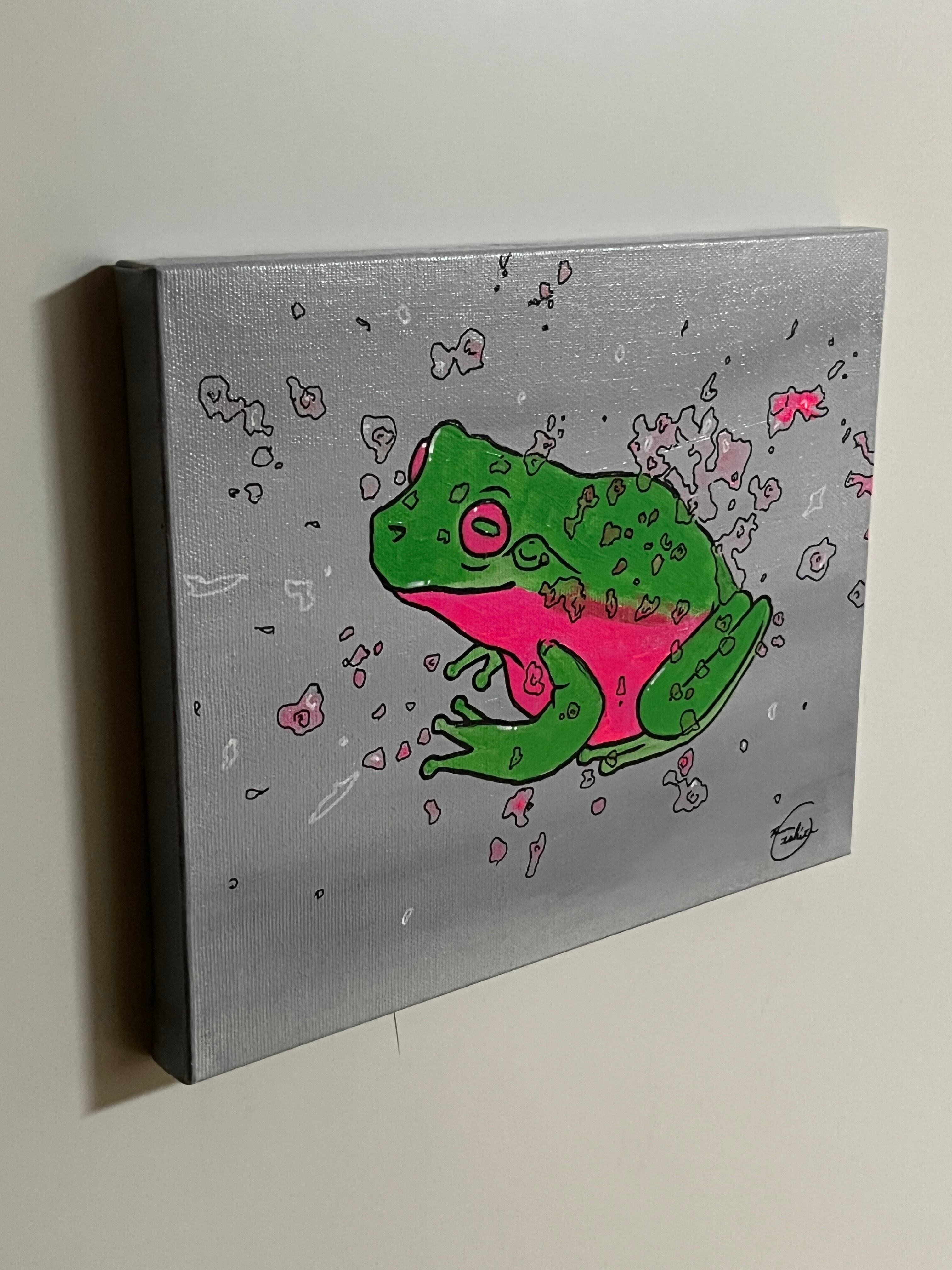 絵 【貴方のもとへかえるtype1-8】 原画 絵画 カエル インテリア