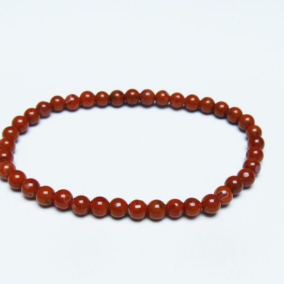 ナンホーンアゲート ブレスレット 5mm 南紅瑪瑙 ブレス 一点物 メール便可 [M便 1/10] 111-42244