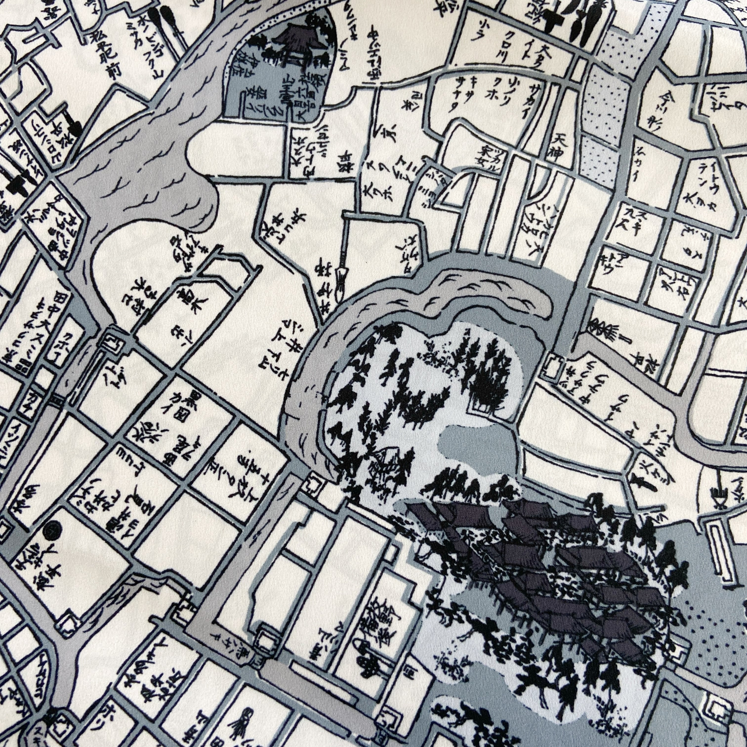 洗える長襦袢【撫松庵】古地図 | ウスキ呉服店