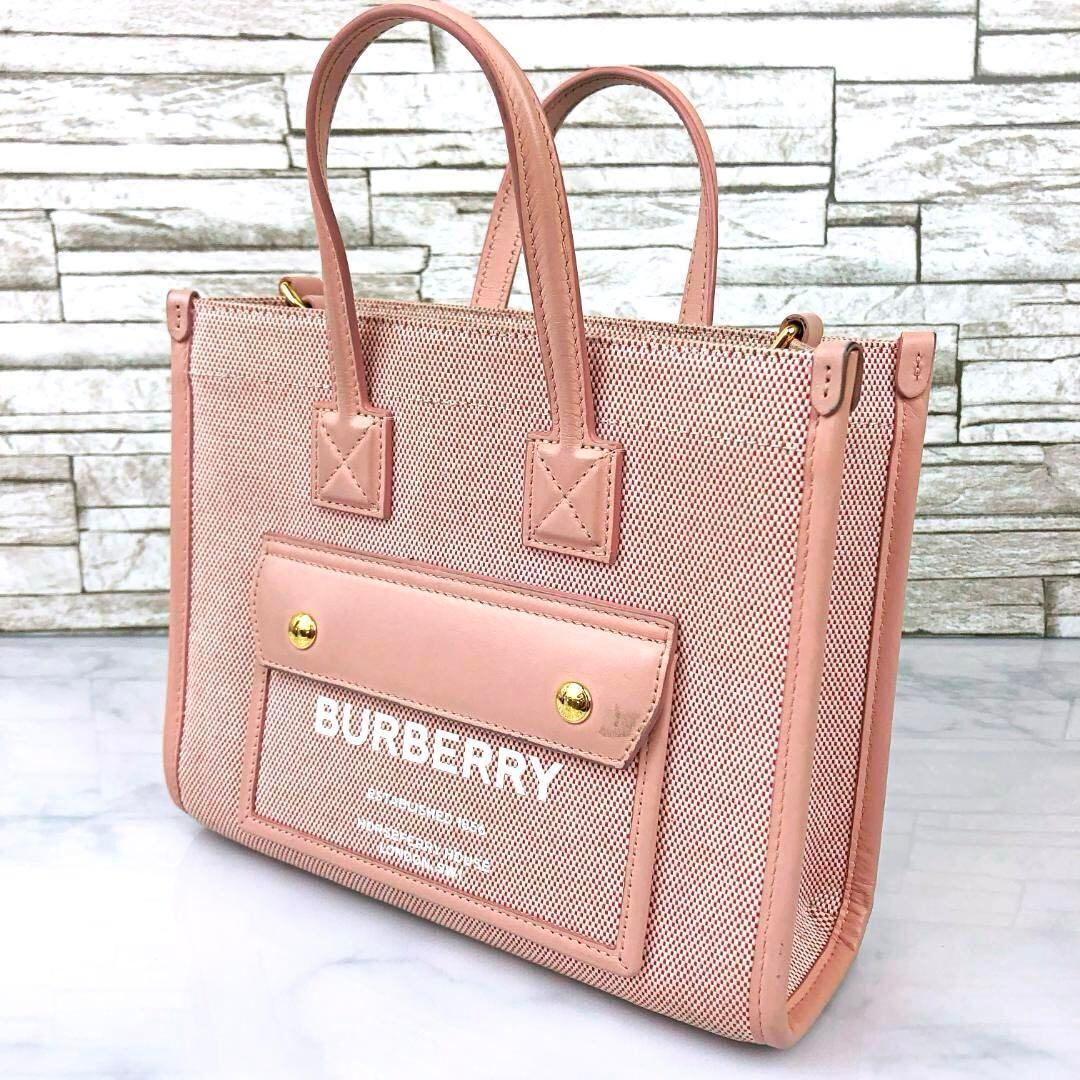 BURBERRY 2way ハンドバッグ ショルダー キャンバス生地 ストラップ