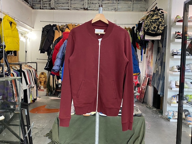 MAISON MARGIELA ELBOW PATCH ZIP SWEAT CARDIGAN BORDEAUX 44 S50GU0030 80734