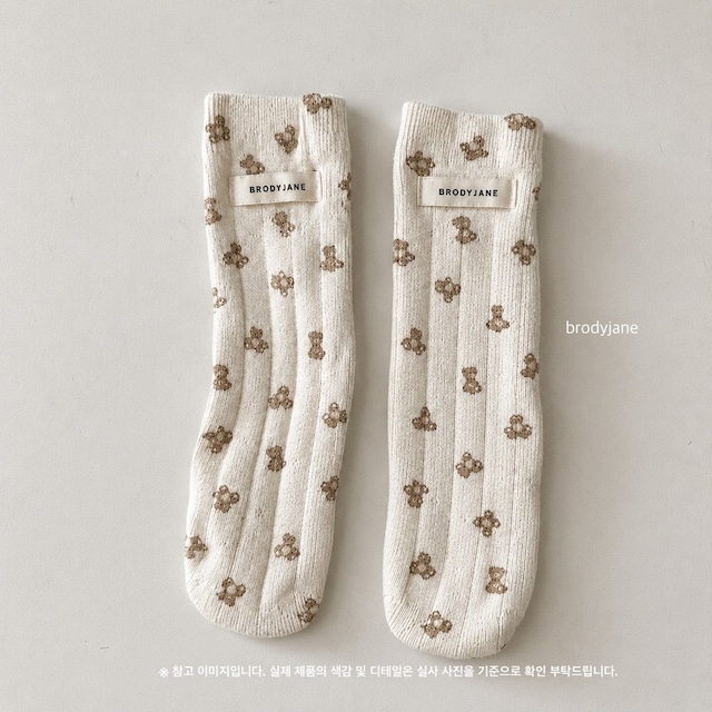 【取寄】brodyjane|jacquard bear socks|ジャカードベアソックス|FREE|baby|26 autumn