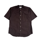 MANUAL ALPHABET マニュアルアルファベット Loose Fit  バンドカラー 半袖シャツ サイズ 3/ダークブラウン系 メンズ