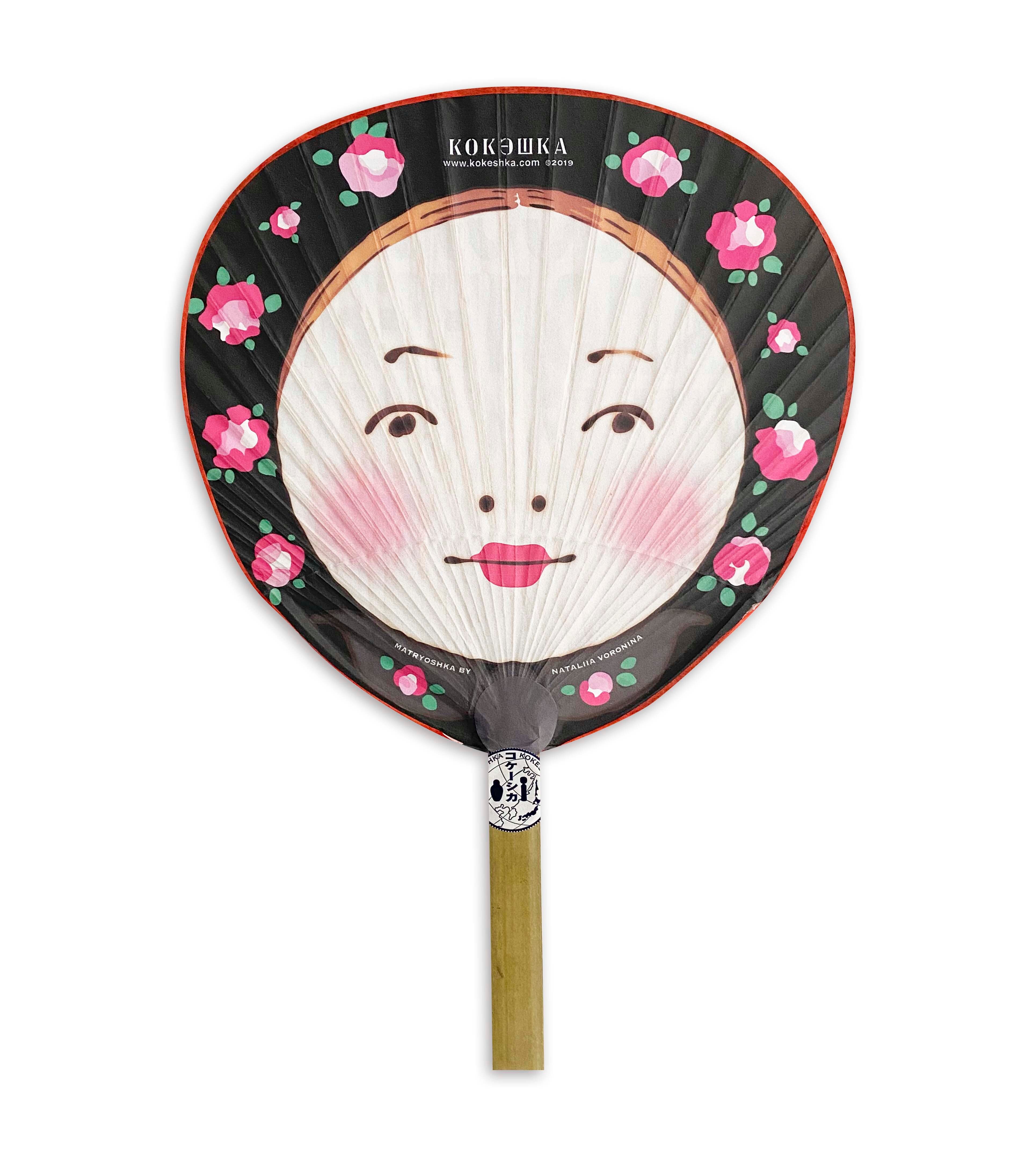 マトリョーシカうちわB（ナタリヤ・バローニナ柄）