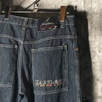 KARL KANI コーデュロイ調　Hip Hop ワイドパンツ　ネイビー　カールカナイ　W30