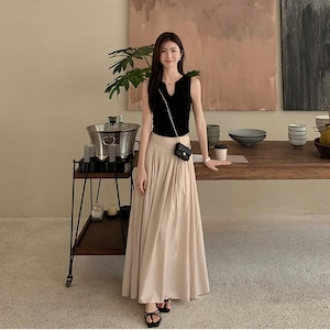 Elegant Flowy A‑Line Maxi Skirt【S00309】