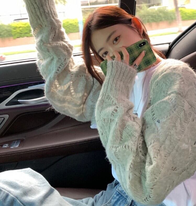 ニットカーディガンルーズセーター コート オータムトップス 秋物 モンロー75529840621