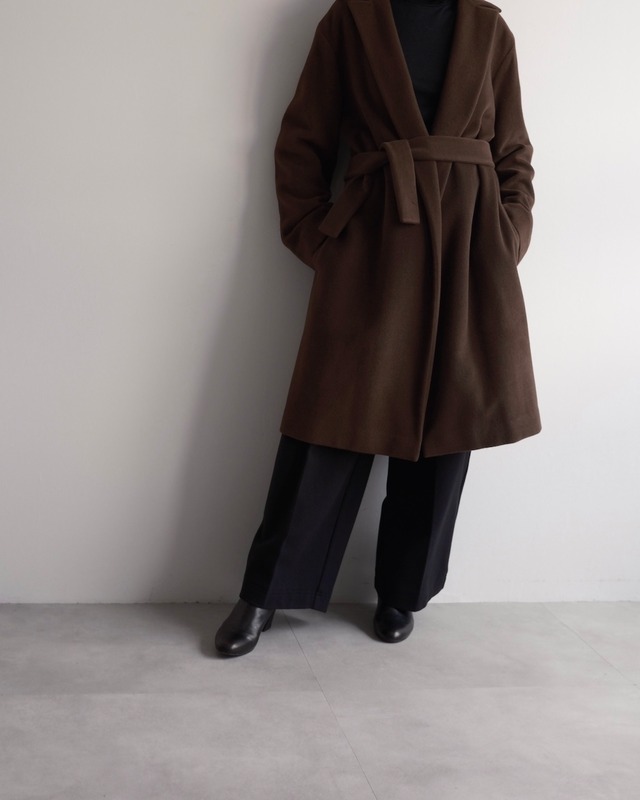 JIL SANDER　WOOL ANGOLA BELTED COAT