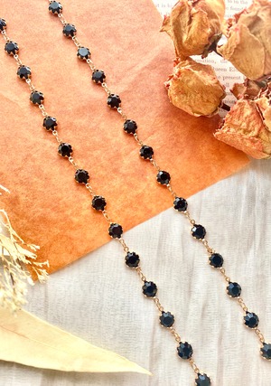 ガラスビーズ デザインチェーン ブラック 20㎝