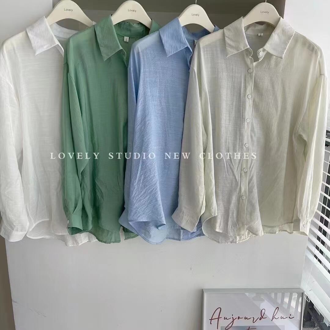 バックボタンシアーシャツ　AJ2205-681
