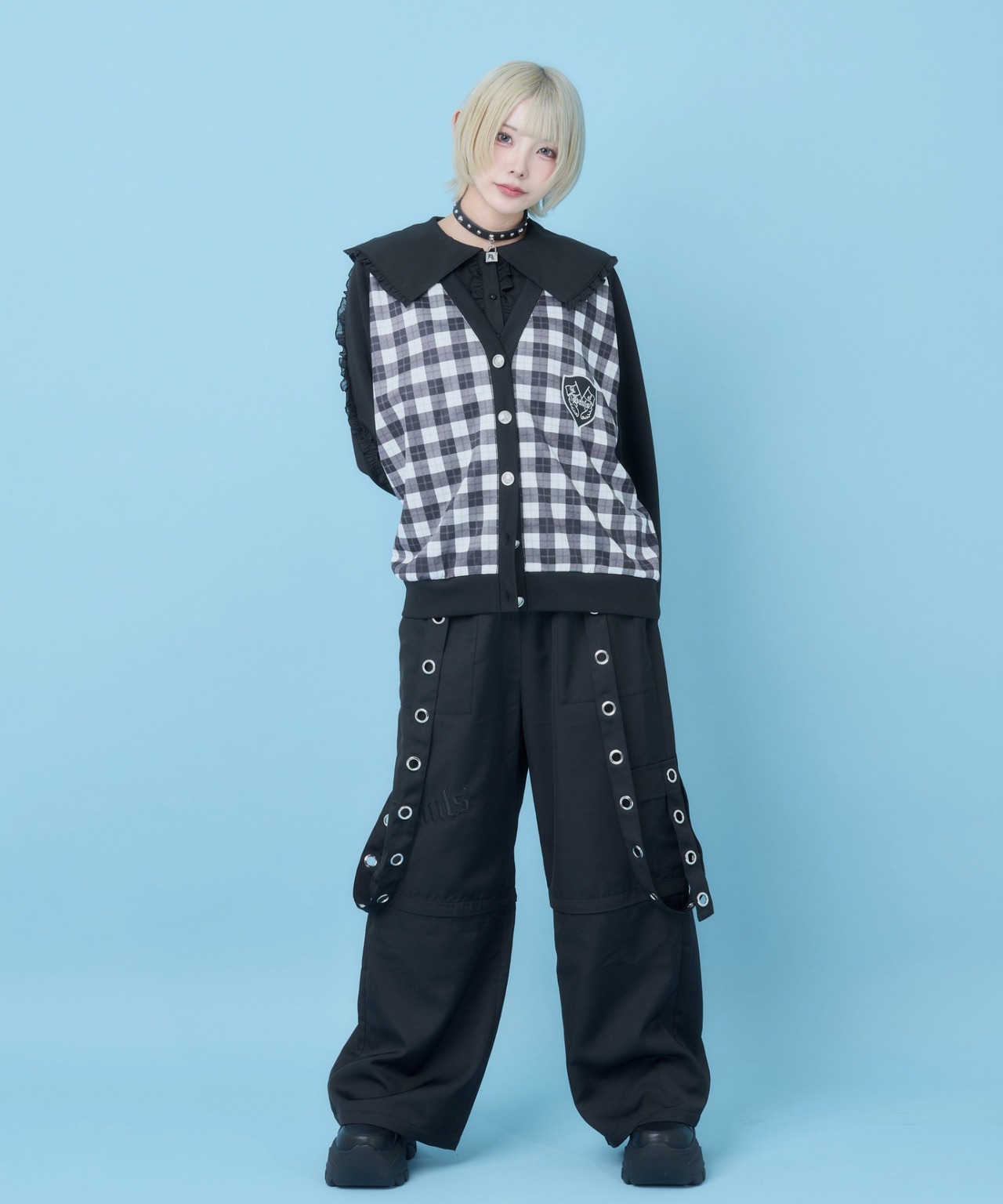 学園征服♡ジャージカーデセットアップ(ブラック)