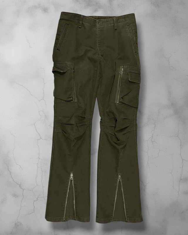 00’s Archive wjk Articulated Flare Cargo Pants riri-zip